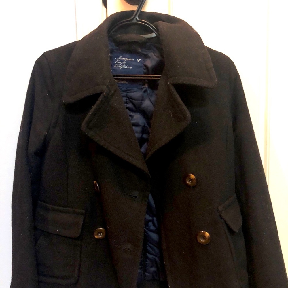 American Eagle black pea coat